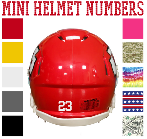 Kansas City Chiefs Jersey Style Vinyl Number Decal Sheet Set of 50 #0-9 - Pick Color & Size