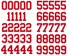 Kansas City Chiefs Jersey Style Vinyl Number Decal Sheet Set of 50 #0-9 - Pick Color & Size