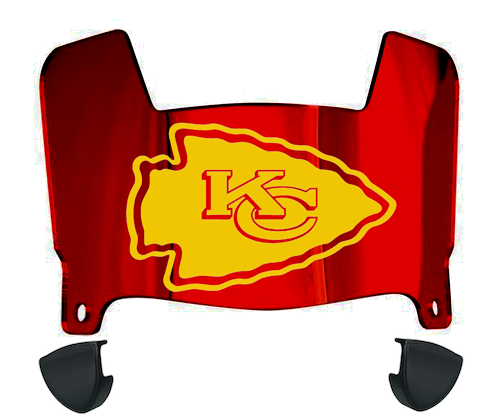 Kansas City Mini Football Helmet Visor Shield w/ Clips - PICK VISOR & LOGO COLOR