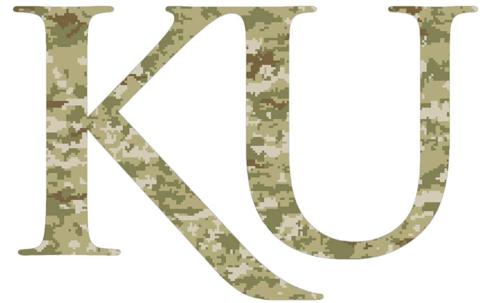 Kansas Jayhawks KU Logo Salute to Service Camouflage Camo Vinyl Decal PICK SIZE