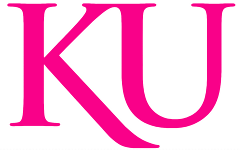 Kansas Jayhawks Hot Pink KU Logo Premium DieCut Vinyl Decal PICK SIZE