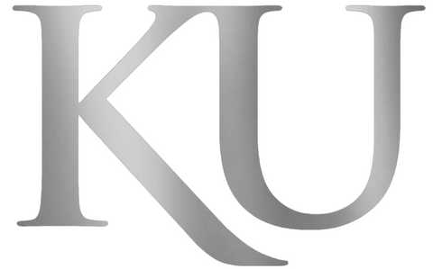 Kansas Jayhawks SILVER CHROME MIRROR KU Logo Premium DieCut Vinyl Decal PICK SIZE
