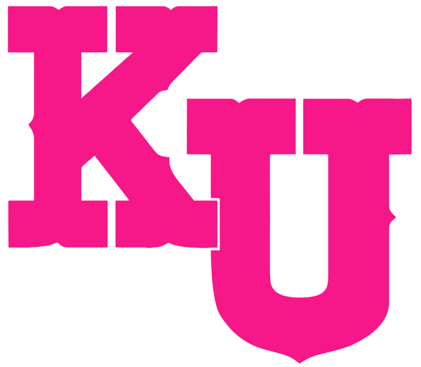 Kansas Jayhawks Hot Pink Retro Throwback KU Logo Premium DieCut Vinyl Decal PICK SIZE