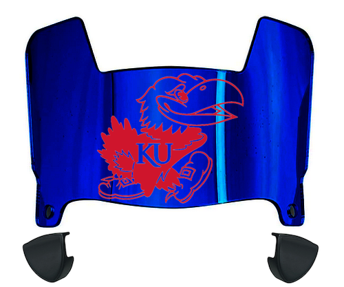 Kansas Jayhawks Mini Football Helmet Visor Shield w/ Clips - PICK VISOR & LOGO COLOR