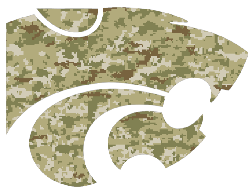 Kansas State Wildcats Team Logo Salute to Service Camouflage Camo Vinyl Decal PICK SIZE