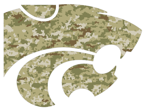 Kansas State Wildcats Team Logo Salute to Service Camouflage Camo Vinyl Decal PICK SIZE