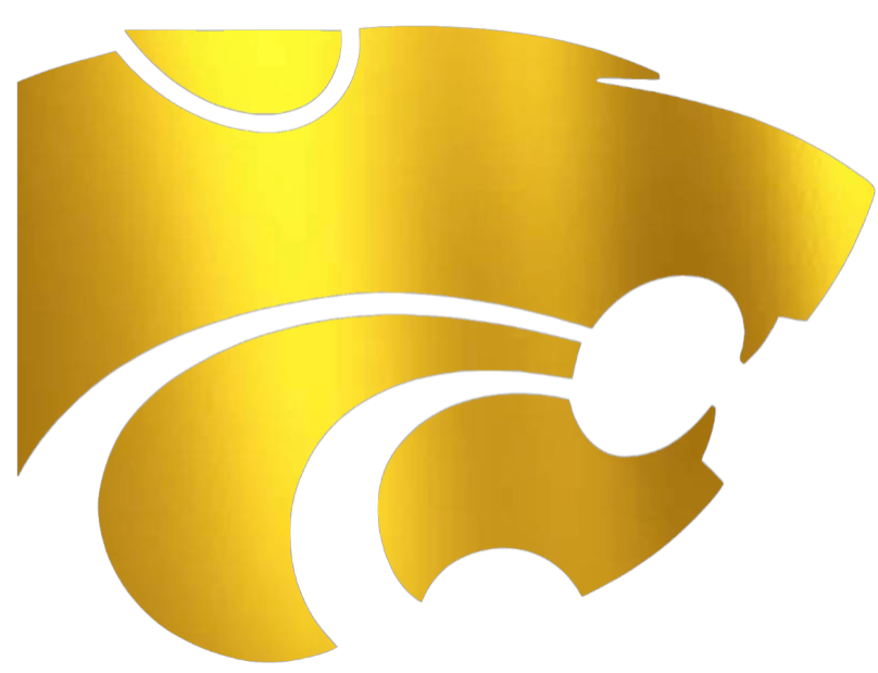 Kansas State Wildcats GOLD CHROME MIRROR Team Logo Premium DieCut Vinyl Decal PICK SIZE