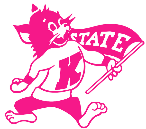 Kansas State Wildcats Hot Pink Retro Throwback Logo Premium DieCut Vinyl Decal PICK SIZE