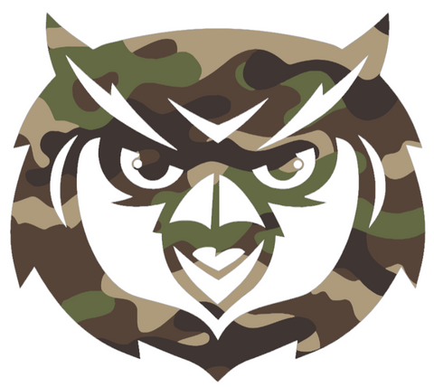 Kennesaw State Owls Woodland Camo Camouflage Mascot Logo Premium DieCut Vinyl Decal PICK SIZE