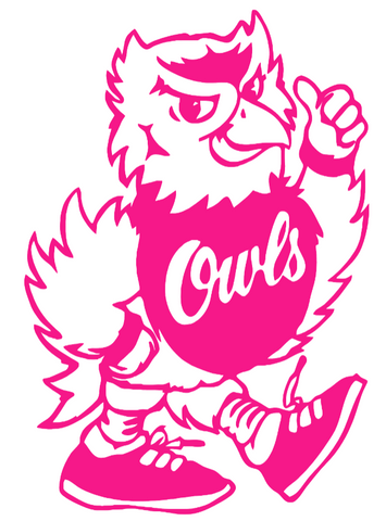 Kennesaw State Owls Hot Pink Retro Throwback Logo Premium DieCut Vinyl Decal PICK SIZE