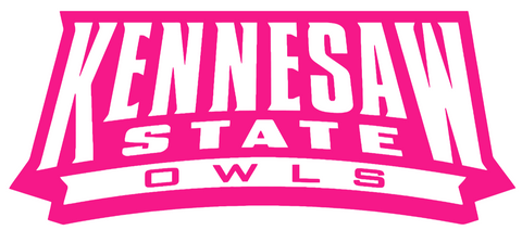 Kennesaw State Owls Hot Pink Team Name Logo Premium DieCut Vinyl Decal PICK SIZE