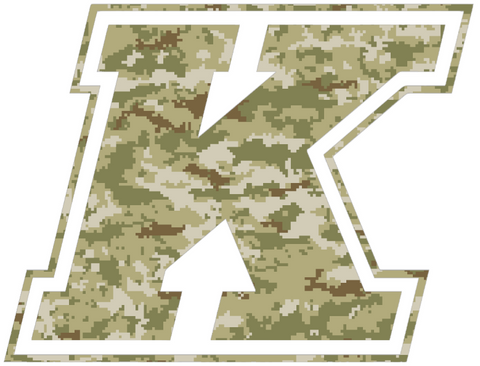 Kent State Golden Flashes K Logo Salute to Service Camouflage Camo Vinyl Decal PICK SIZE