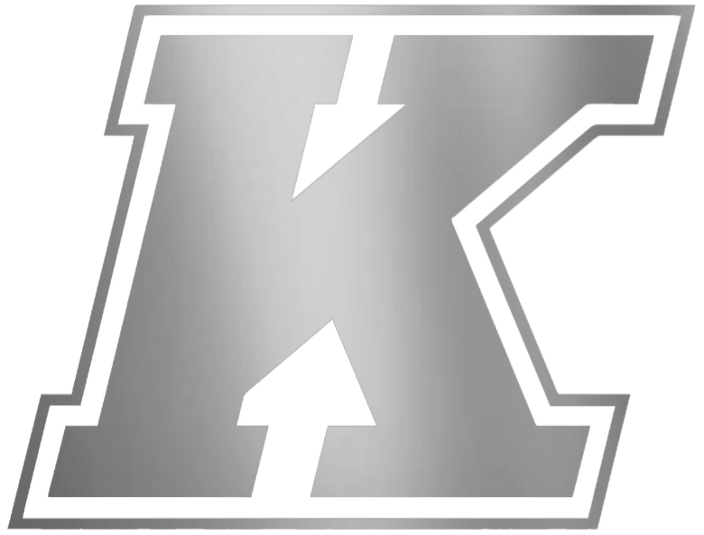 Kent State Golden Flashes SILVER CHROME MIRROR K Logo Premium DieCut Vinyl Decal PICK SIZE