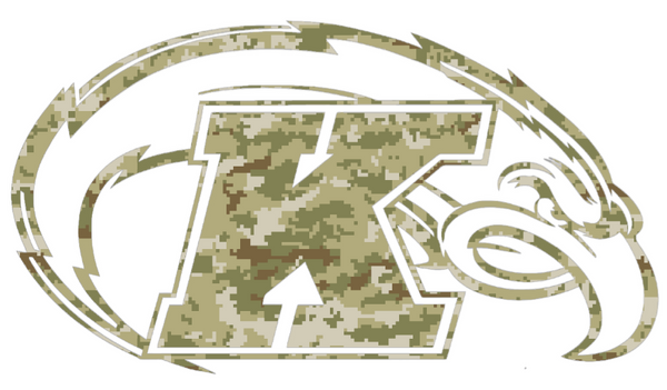 Kent State Golden Flashes Team Logo Salute to Service Camouflage Camo Vinyl Decal PICK SIZE