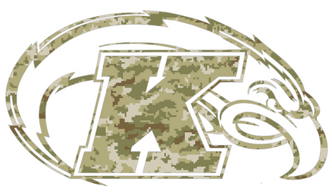 Kent State Golden Flashes Team Logo Salute to Service Camouflage Camo Vinyl Decal PICK SIZE