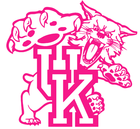 Kentucky Wildcats Hot Pink Retro Throwback Logo Premium DieCut Vinyl Decal PICK SIZE