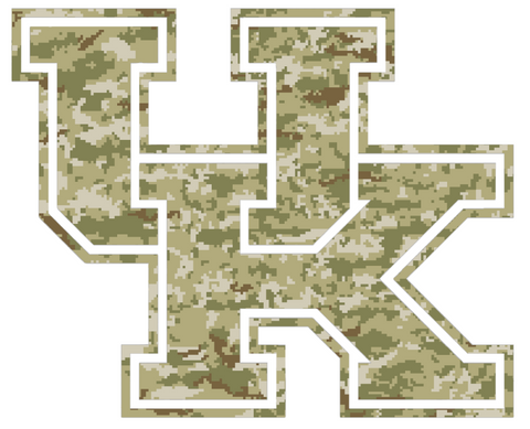 Kentucky Wildcats Team Logo Salute to Service Camouflage Camo Vinyl Decal PICK SIZE