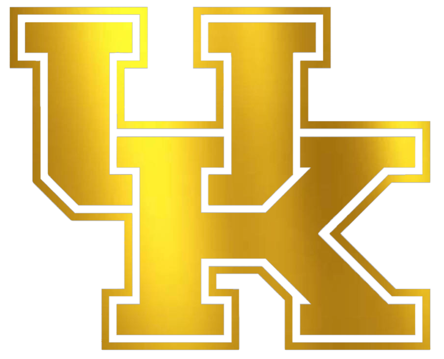 Kentucky Wildcats GOLD CHROME MIRROR Team Logo Premium DieCut Vinyl Decal PICK SIZE