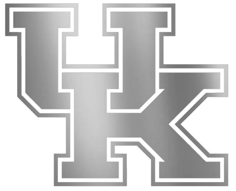 Kentucky Wildcats SILVER CHROME MIRROR Team Logo Premium DieCut Vinyl Decal PICK SIZE