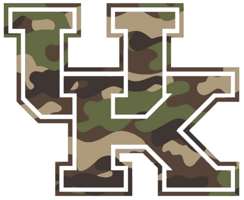 Kentucky Wildcats Woodland Camo Camouflage Team Logo Premium DieCut Vinyl Decal PICK SIZE