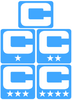 Captain Patch Jersey C Style LIGHT BLUE Football Helmet Decal - Perfect for Adult & Youth Full Size Football Helmets