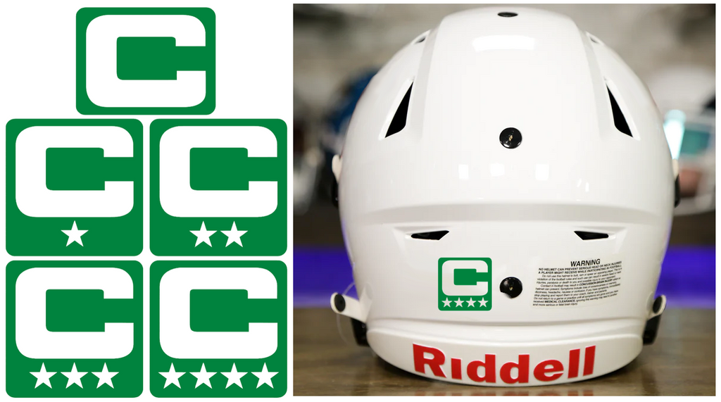 Captain Patch Jersey C Style LIGHT GREEN Football Helmet Decal - Perfect for Adult & Youth Full Size Football Helmets