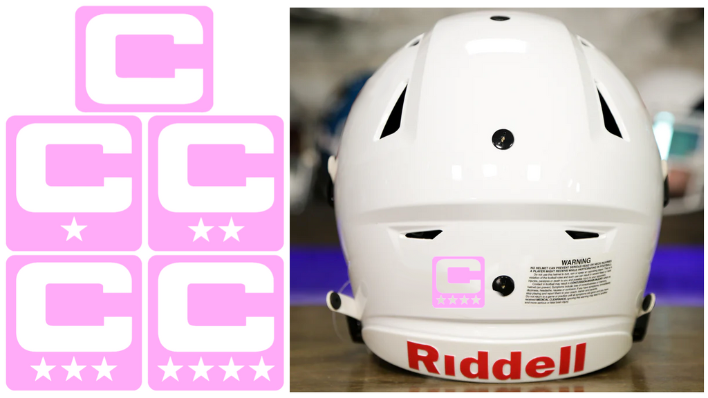 Captain Patch Jersey C Style LIGHT PINK Football Helmet Decal - Perfect for Adult & Youth Full Size Football Helmets