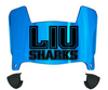 Long Island LIU Sharks Mini Football Helmet Visor Shield w/ Clips - PICK VISOR & LOGO COLOR