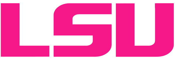 LSU Tigers Hot Pink Team Name Logo Premium DieCut Vinyl Decal PICK SIZE