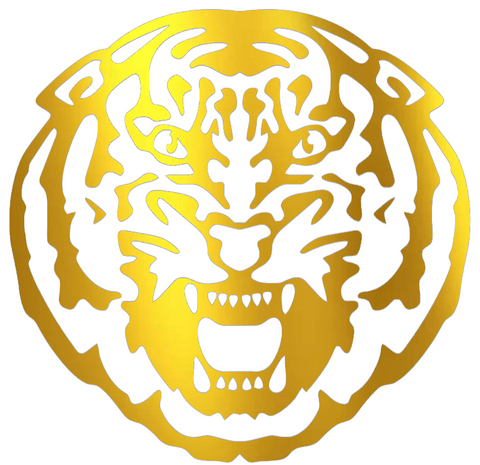 LSU Tigers GOLD CHROME MIRROR Team Logo Premium DieCut Vinyl Decal PICK SIZE