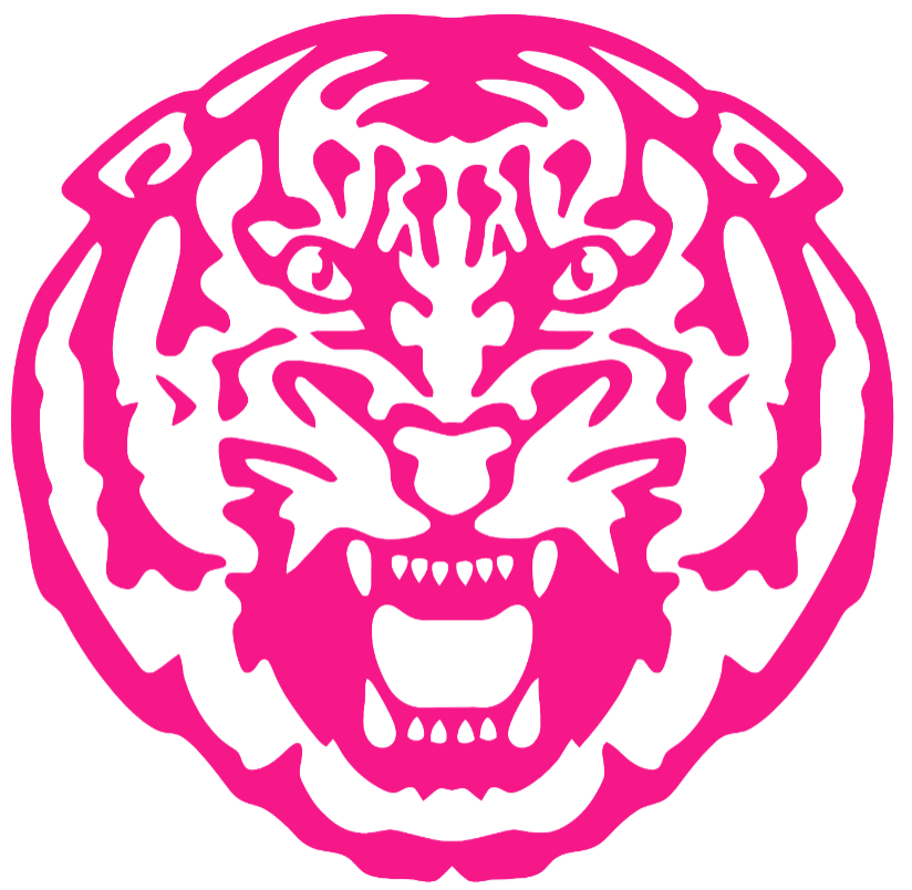 LSU Tigers Hot Pink Team Logo Premium DieCut Vinyl Decal PICK SIZE
