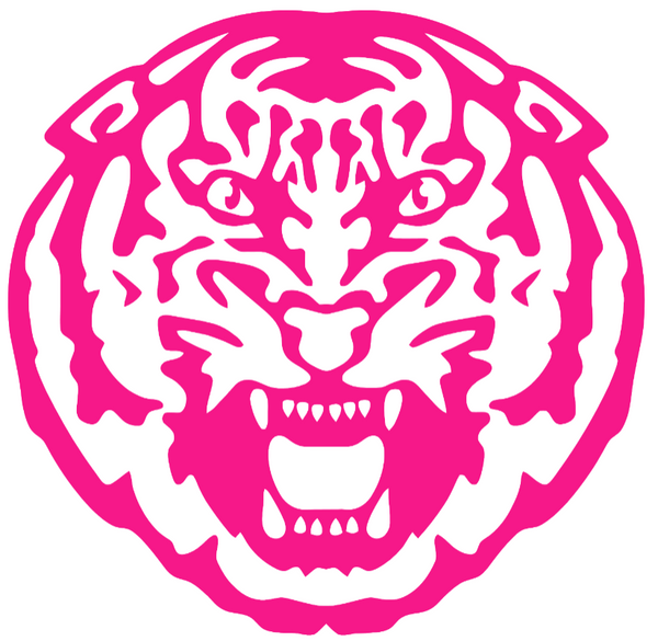 LSU Tigers Hot Pink Team Logo Premium DieCut Vinyl Decal PICK SIZE