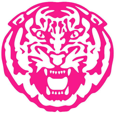 LSU Tigers Hot Pink Team Logo Premium DieCut Vinyl Decal PICK SIZE