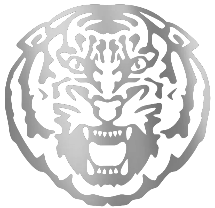 LSU Tigers SILVER CHROME MIRROR Team Logo Premium DieCut Vinyl Decal PICK SIZE