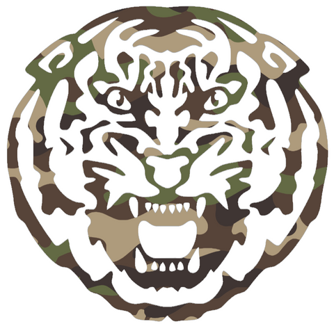 LSU Tigers Woodland Camo Camouflage Team Logo Premium DieCut Vinyl Decal PICK SIZE