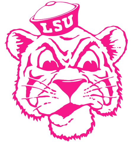 LSU Tigers Hot Pink Retro Throwback Logo Premium DieCut Vinyl Decal PICK SIZE