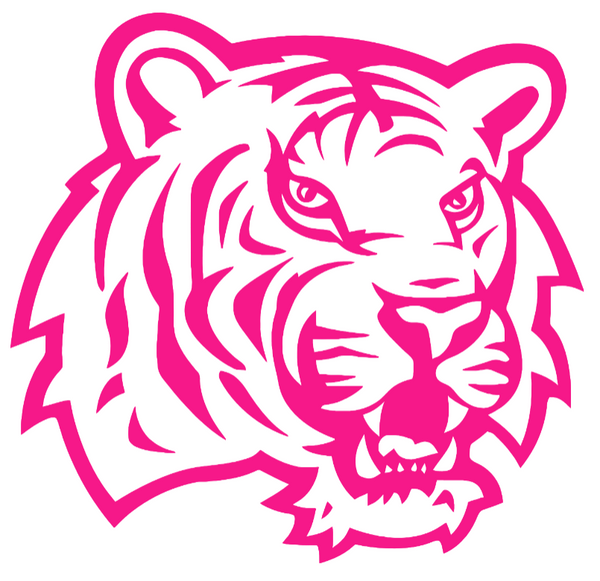 LSU Tigers Hot Pink Retro Throwback Logo Premium DieCut Vinyl Decal PICK SIZE