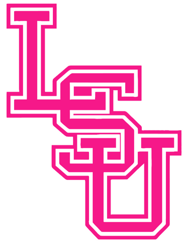 LSU Tigers Hot Pink Retro Throwback Logo Premium DieCut Vinyl Decal PICK SIZE