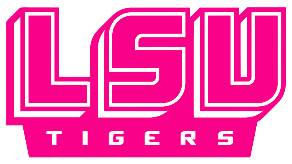 LSU Tigers Hot Pink Retro Throwback Team Name Logo Premium DieCut Vinyl Decal PICK SIZE