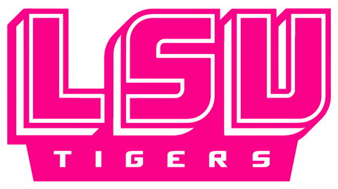 LSU Tigers Hot Pink Retro Throwback Team Name Logo Premium DieCut Vinyl Decal PICK SIZE