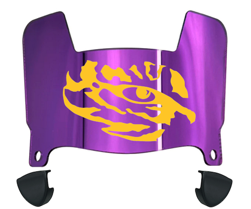 LSU Tigers Mini Football Helmet Visor Shield w/ Clips - PICK VISOR & LOGO COLOR - SportsJewelryProShop