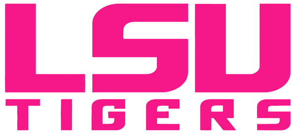 LSU Tigers Hot Pink Team Name Logo Premium DieCut Vinyl Decal PICK SIZE