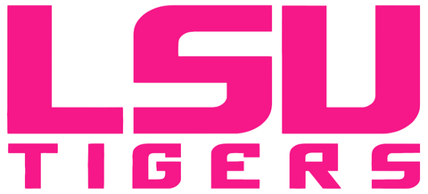 LSU Tigers Hot Pink Team Name Logo Premium DieCut Vinyl Decal PICK SIZE