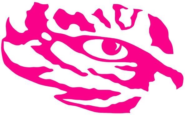 LSU Tigers Hot Pink Tiger Eye Logo Premium DieCut Vinyl Decal PICK SIZE
