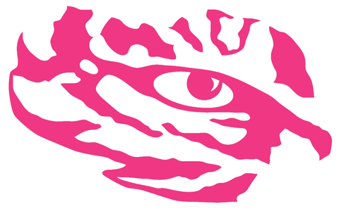LSU Tigers HOT PINK Tiger Eye Logo Premium DieCut Vinyl Decal PICK SIZE