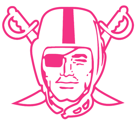 Las Vegas Raiders HOT PINK Alternate Logo DieCut Vinyl Decal PICK SIZE