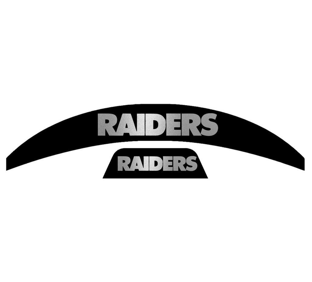 Las Vegas Raiders MIDI Mid Size SpeedFlex Football Helmet Front & Back Bumper Decal Set - Pick Color