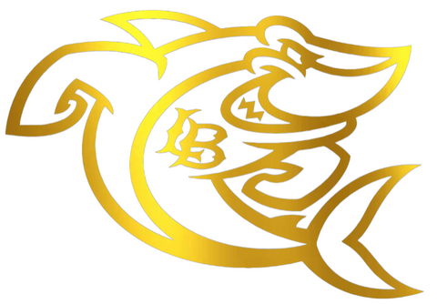 Long Beach State 49ers GOLD CHROME MIRROR Shark Mascot Logo Premium DieCut Vinyl Decal PICK SIZE