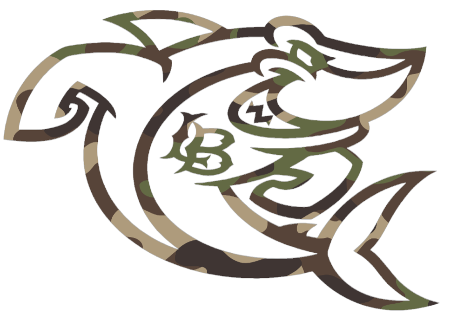 Long Beach State 49ers Woodland Camo Camouflage Shark Mascot Logo Premium DieCut Vinyl Decal PICK SIZE