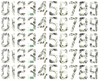 Los Angeles Angels of Anaheim Baseball Helmet Jersey Style Vinyl Number Decal Sheet Set of 50 #0-9 - Pick Color & Size